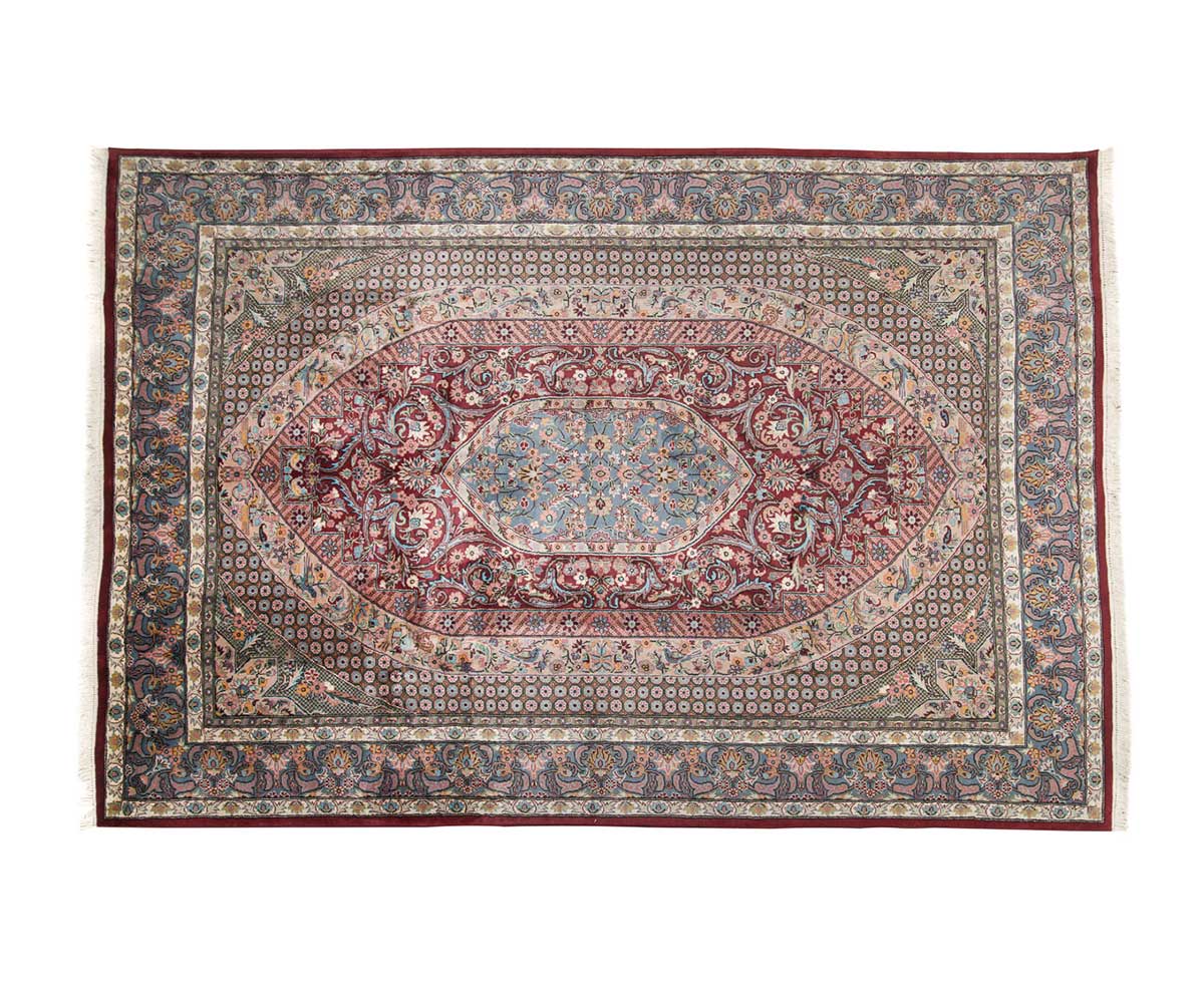 Χαλί-Κλασικό-Χειροποίητο-Karachi-216x316-cm-μαλλί-μετάξι-μπορντώ-Περσία-1.jpg Χαλί Κλασικό Χειροποίητο Karachi 216x316 cm - Image 1